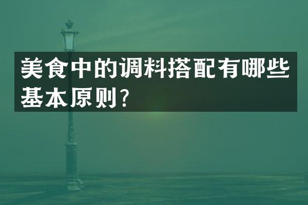 美食中的调料搭配有哪些基本原则？