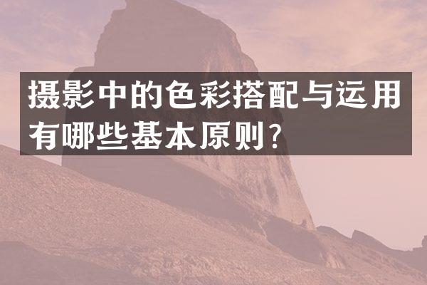 摄影中的色彩搭配与运用有哪些基本原则？