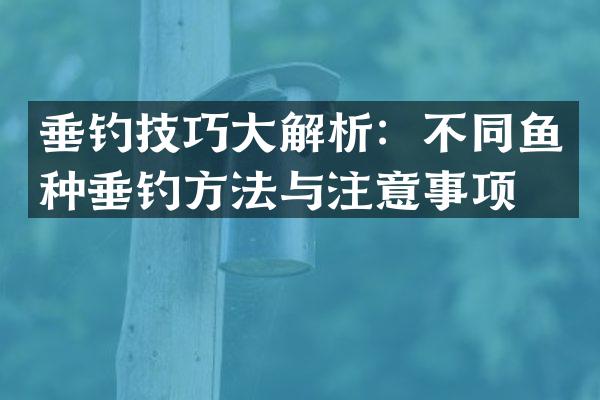 垂钓技巧大解析：不同鱼种垂钓方法与注意事项
