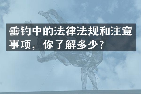 垂钓中的法律法规和注意事项，你了解多少？