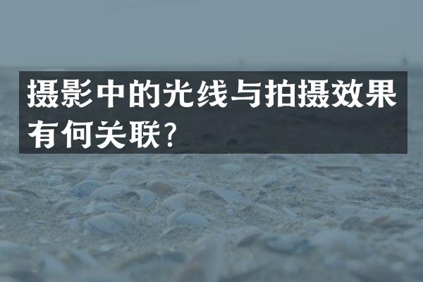 摄影中的光线与拍摄效果有何关联？