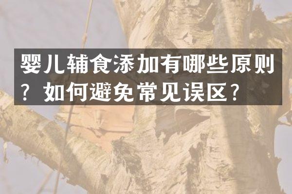 婴儿辅食添加有哪些原则？如何避免常见误区？