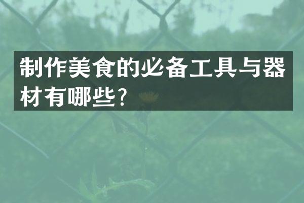 制作美食的必备工具与器材有哪些？