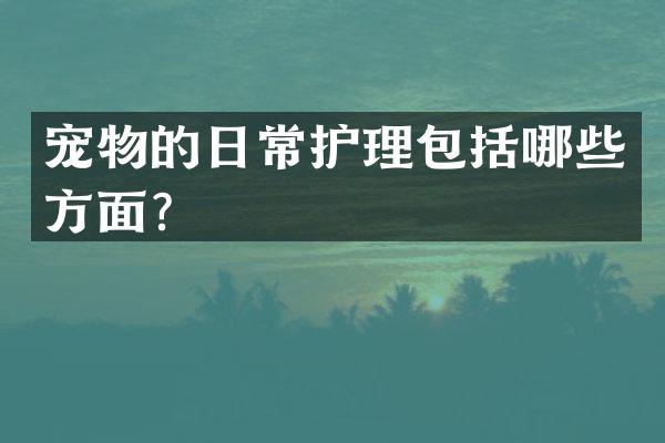 宠物的日常护理包括哪些方面？
