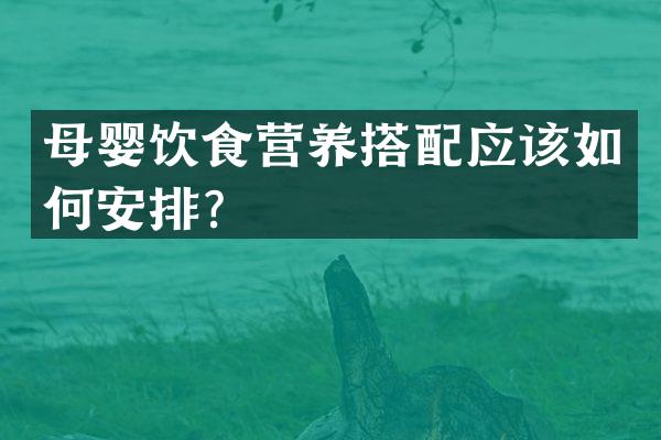 母婴饮食营养搭配应该如何安排？