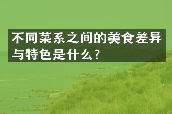 不同菜系之间的美食差异与特色是什么？