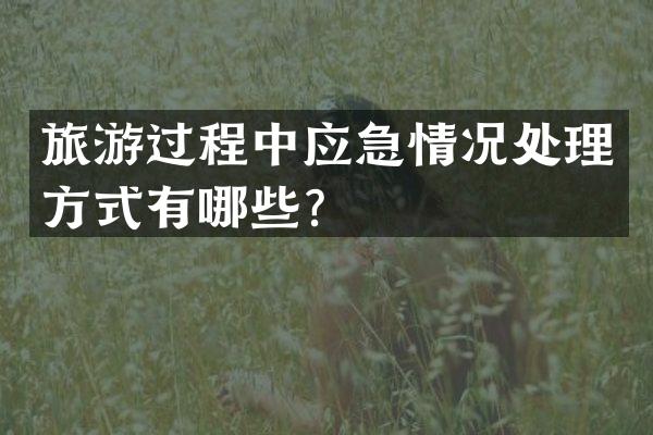 旅游过程中应急情况处理方式有哪些？
