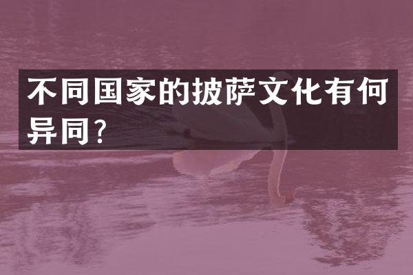 不同国家的披萨文化有何异同？