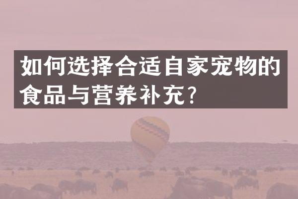 如何选择合适自家宠物的食品与营养补充？