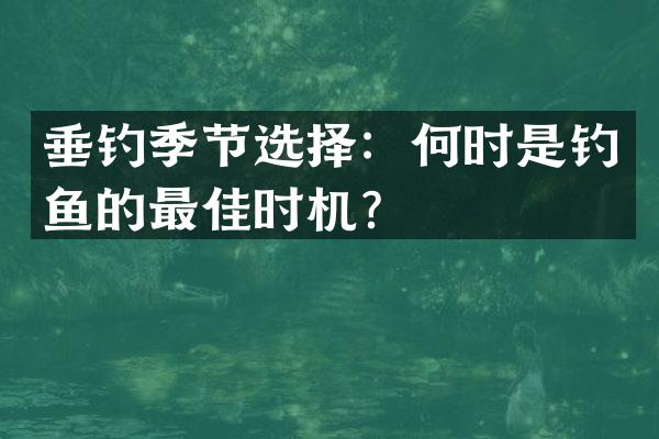 垂钓季节选择：何时是钓鱼的最佳时机？