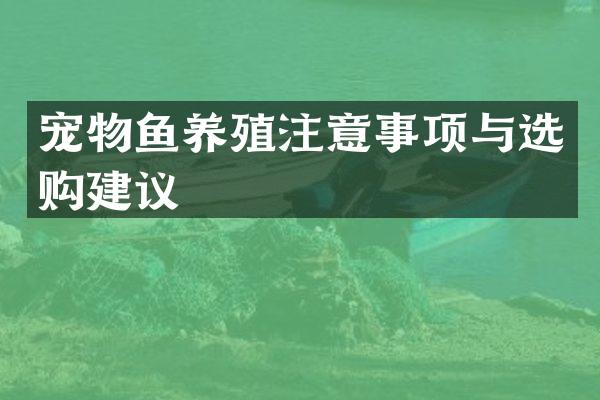 宠物鱼养殖注意事项与选购建议