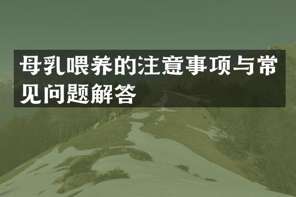 母乳喂养的注意事项与常见问题解答