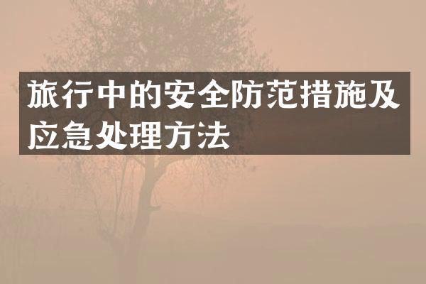 旅行中的安全防范措施及应急处理方法