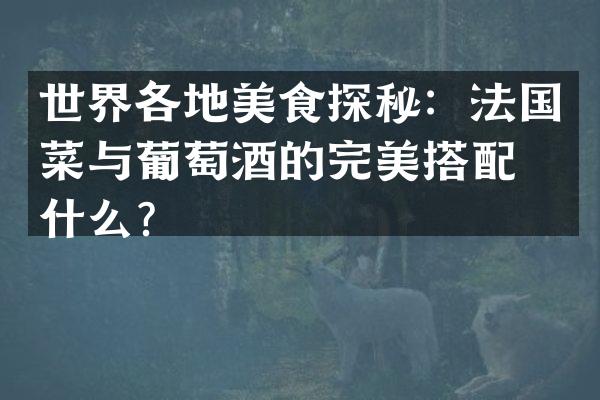 世界各地美食探秘：法国菜与葡萄酒的完美搭配是什么？