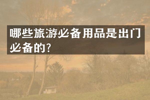 哪些旅游必备用品是出门必备的？