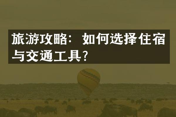 旅游攻略：如何选择住宿与交通工具？