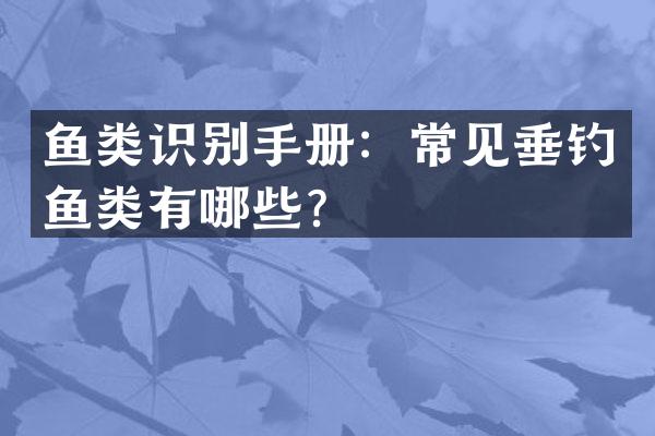 鱼类识别手册：常见垂钓鱼类有哪些？