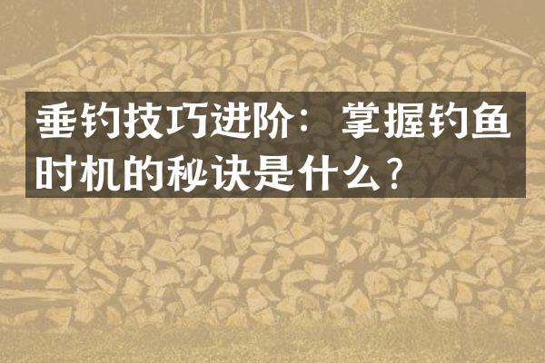 垂钓技巧进阶：掌握钓鱼时机的秘诀是什么？