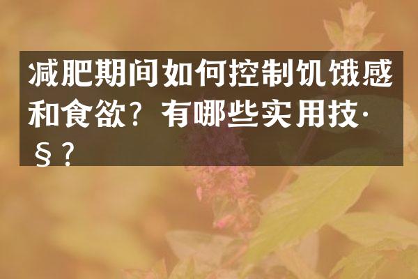 减肥期间如何控制饥饿感和食欲？有哪些实用技巧？