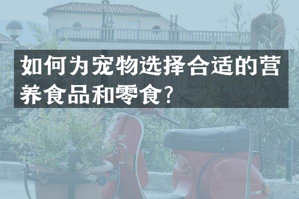 如何为宠物选择合适的营养食品和零食？