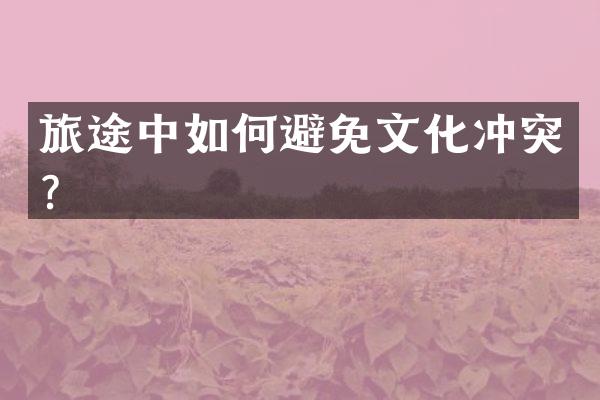 旅途中如何避免文化冲突？
