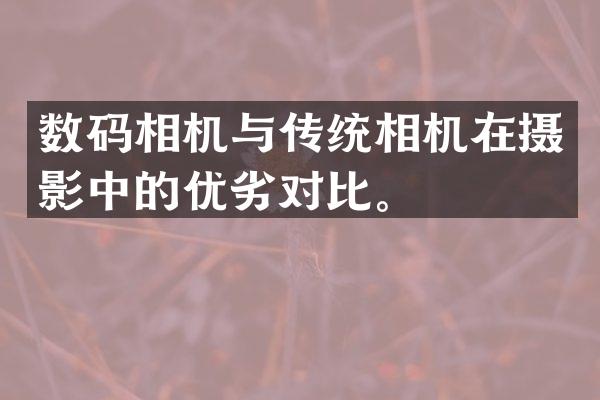 数码相机与传统相机在摄影中的优劣对比。