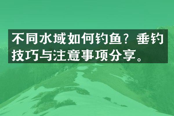 不同水域如何钓鱼？垂钓技巧与注意事项分享。
