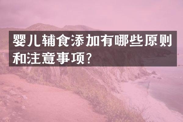 婴儿辅食添加有哪些原则和注意事项？