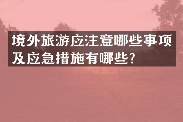 境外旅游应注意哪些事项及应急措施有哪些？