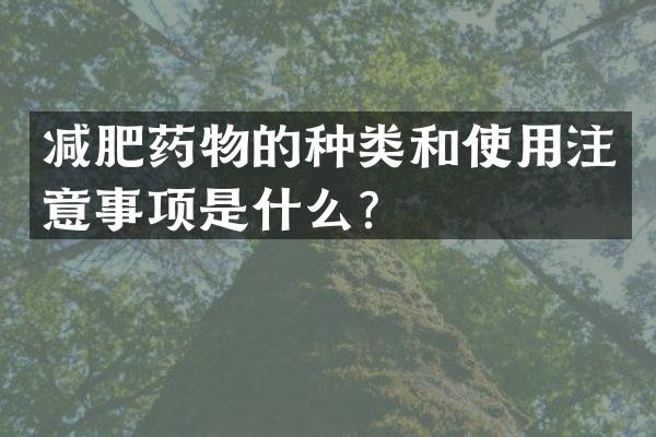 减肥药物的种类和使用注意事项是什么？