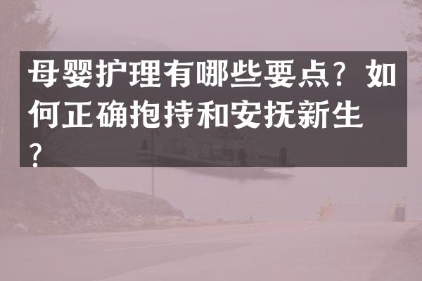 母婴护理有哪些要点？如何正确抱持和安抚新生儿？