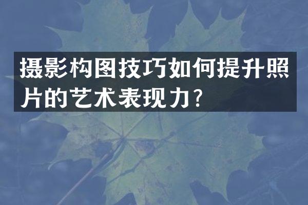摄影构图技巧如何提升照片的艺术表现力？