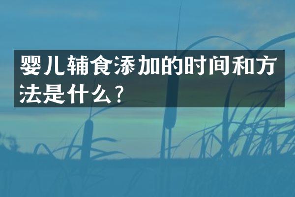 婴儿辅食添加的时间和方法是什么？