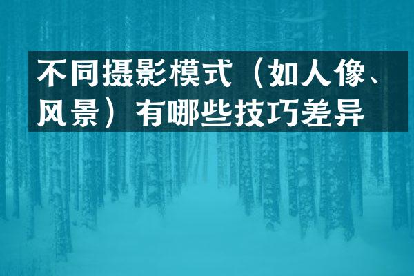 不同摄影模式（如人像、风景）有哪些技巧差异？