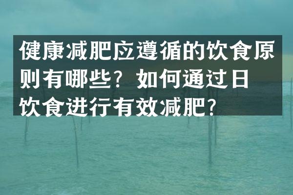 健康减肥应遵循的饮食原则有哪些？如何通过日常饮食进行有效减肥？