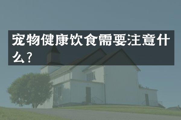 宠物健康饮食需要注意什么？