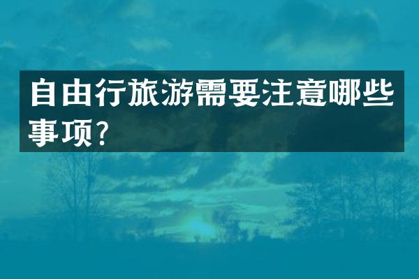 自由行旅游需要注意哪些事项？