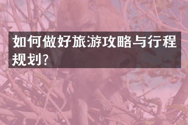 如何做好旅游攻略与行程规划？