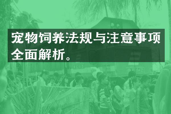 宠物饲养法规与注意事项全面解析。