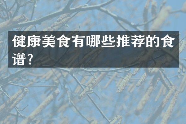 健康美食有哪些推荐的食谱？