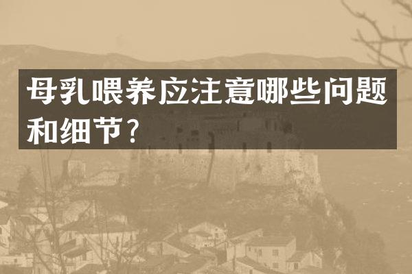 母乳喂养应注意哪些问题和细节？