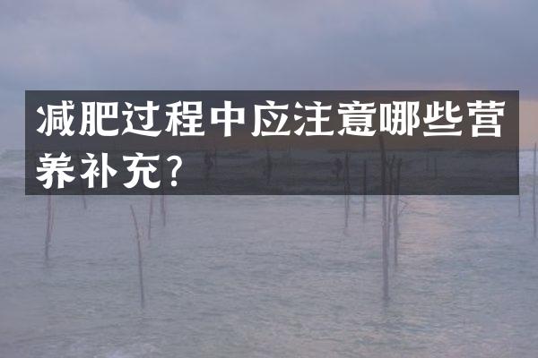 减肥过程中应注意哪些营养补充？