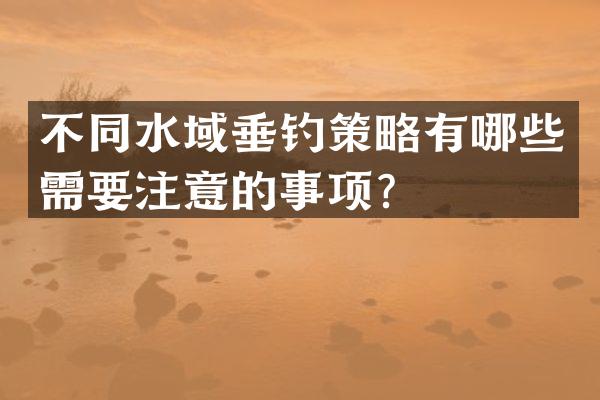 不同水域垂钓策略有哪些需要注意的事项？