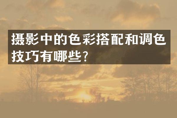 摄影中的色彩搭配和调色技巧有哪些？