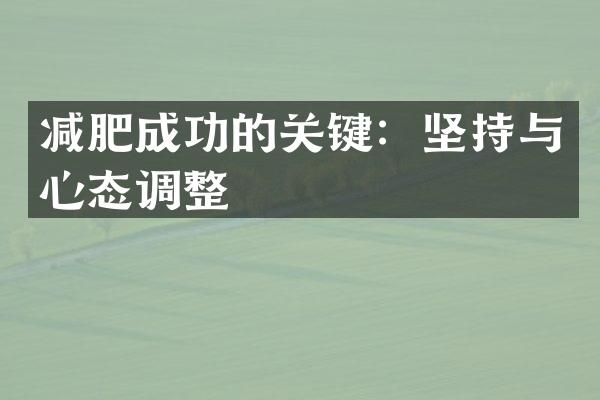 减肥成功的关键：坚持与心态调整
