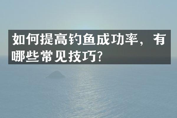 如何提高钓鱼成功率，有哪些常见技巧？
