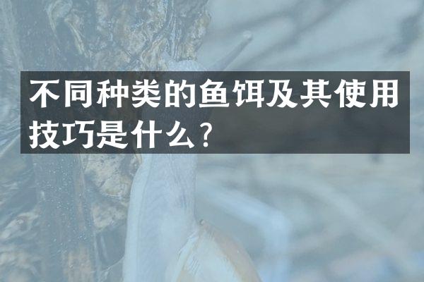 不同种类的鱼饵及其使用技巧是什么？