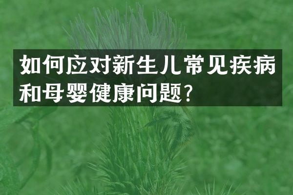 如何应对新生儿常见疾病和母婴健康问题？