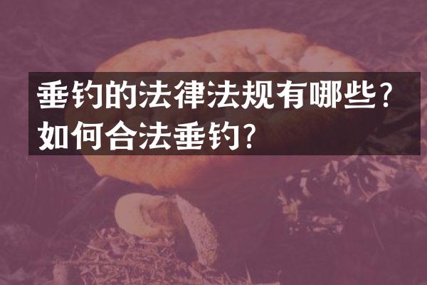 垂钓的法律法规有哪些？如何合法垂钓？