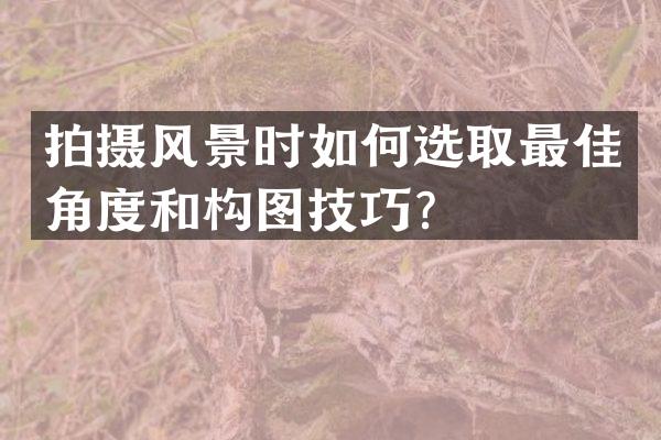 拍摄风景时如何选取最佳角度和构图技巧？